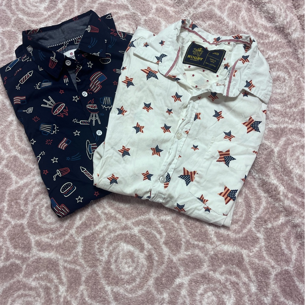 Rugby, Medium and Large, White and Blue